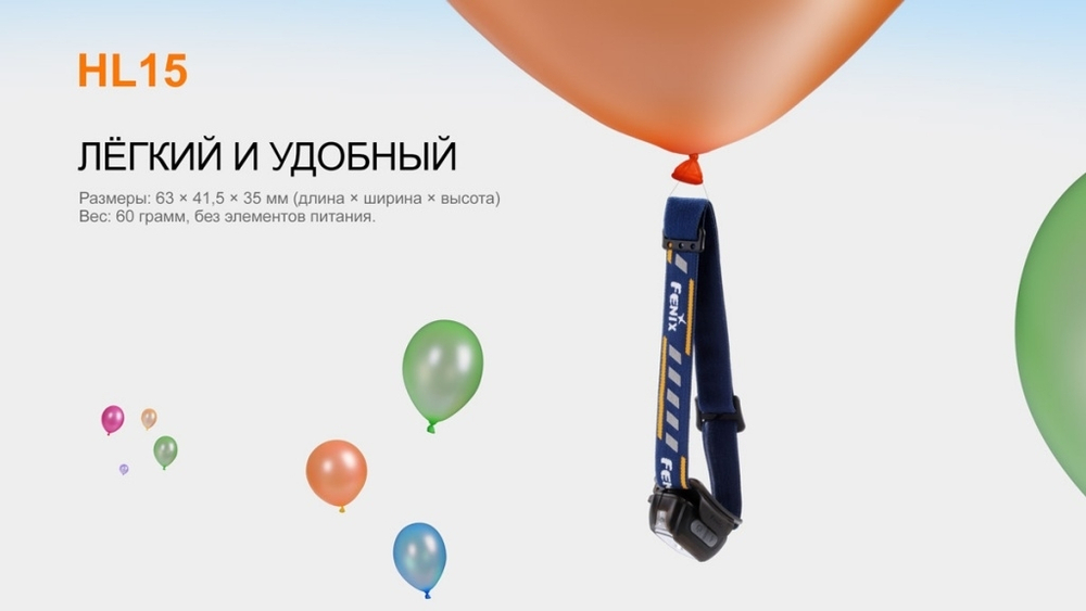 Налобный фонарь Fenix HL15 черный
