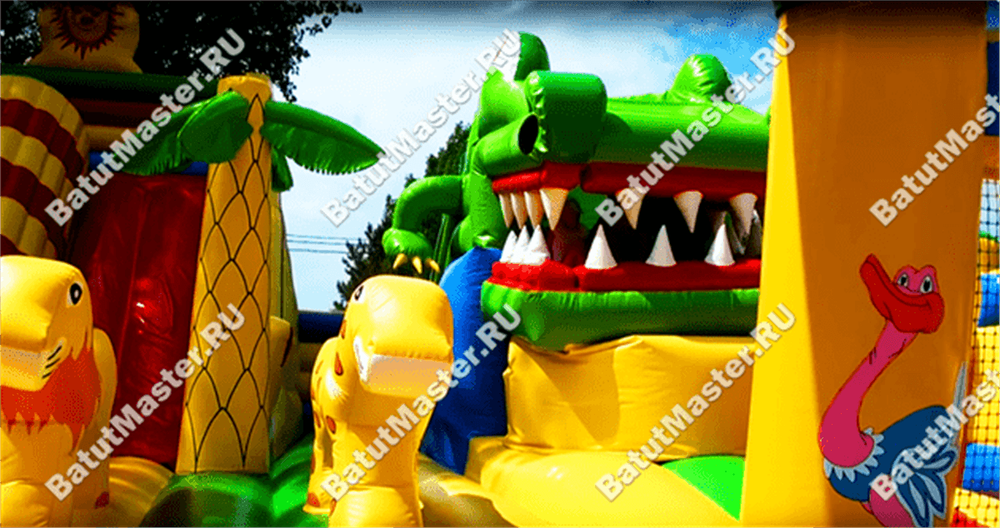 Надувной батут "Мульти-сафари крокодил"