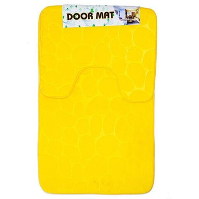 Набор ковриков для ванной и туалета, 2 шт, 0.5х0.8, 0.4х0.5 м, ПЭ, жел, Камешки, Y9-038
