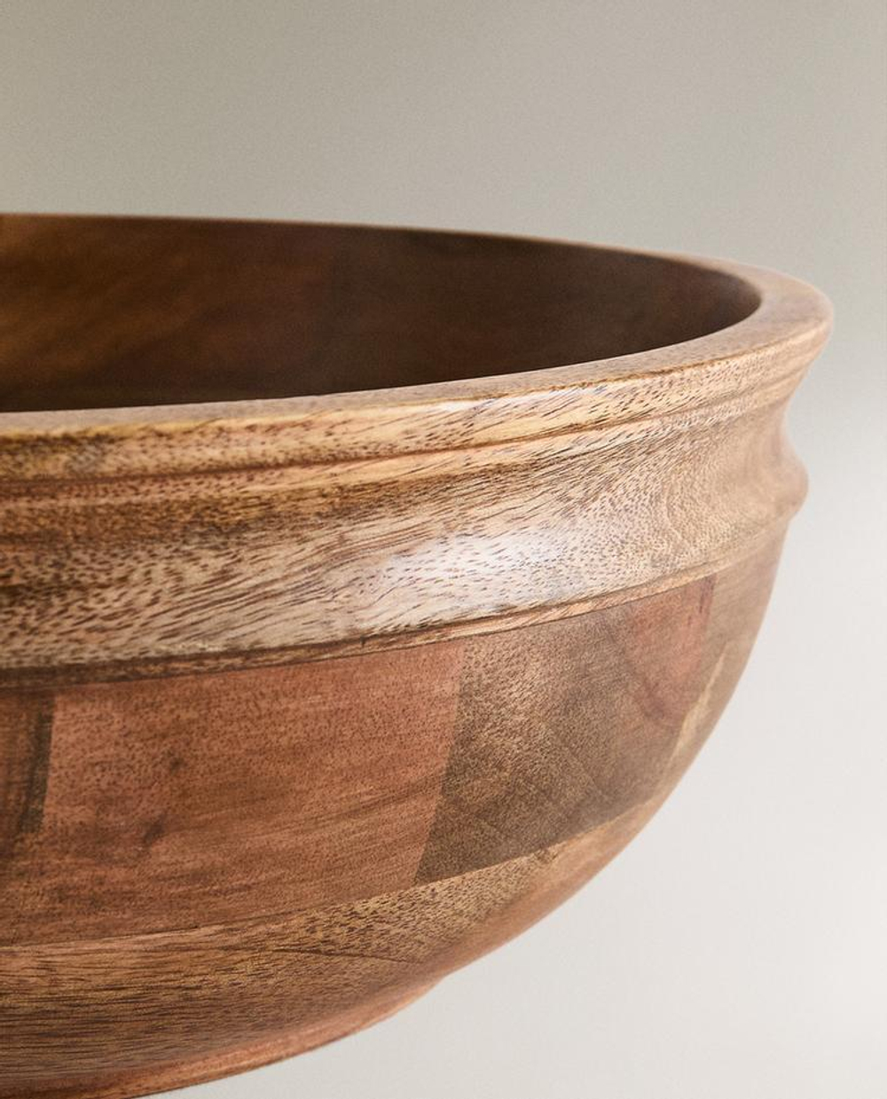 ZARA HOME САЛАТНИЦА ИЗ ДРЕВЕСИНЫ МАНГО, СВЕТЛО-БЕЖЕВЫЙ