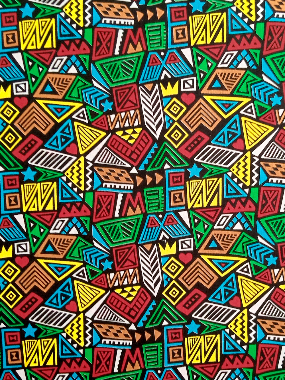 Ткань бязь плательная, рис. "Африканские мотивы", ширина 150 см, арт. 172