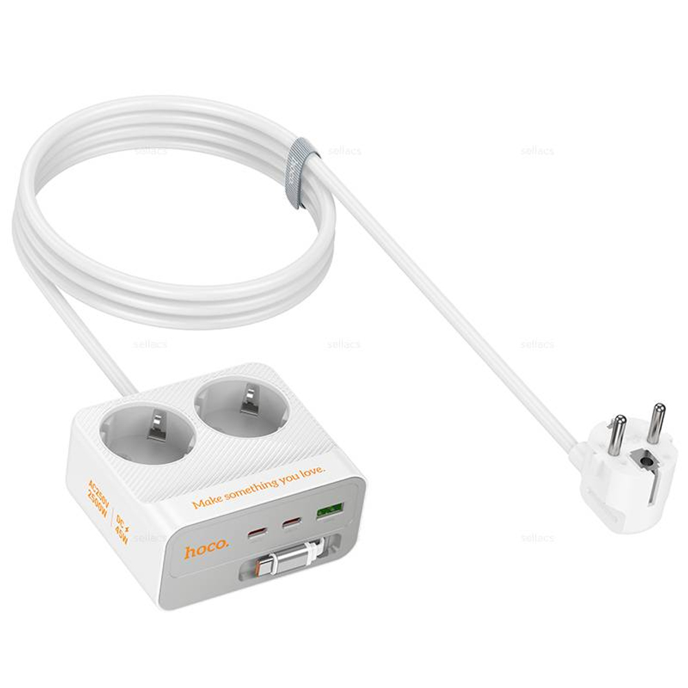 AC28 Descanso (PD45W/2C1A) зарядное устройство с 2 розетками 2m (white)