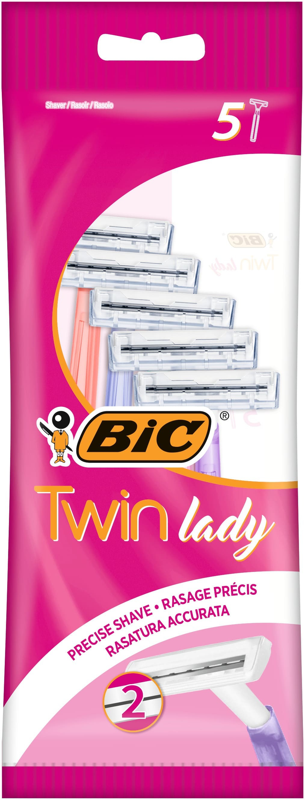 Bic Станок бритвенный Twin Lady, одноразовый, женский, 5 шт