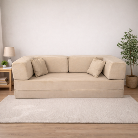 Диван бескаркасный бежевый