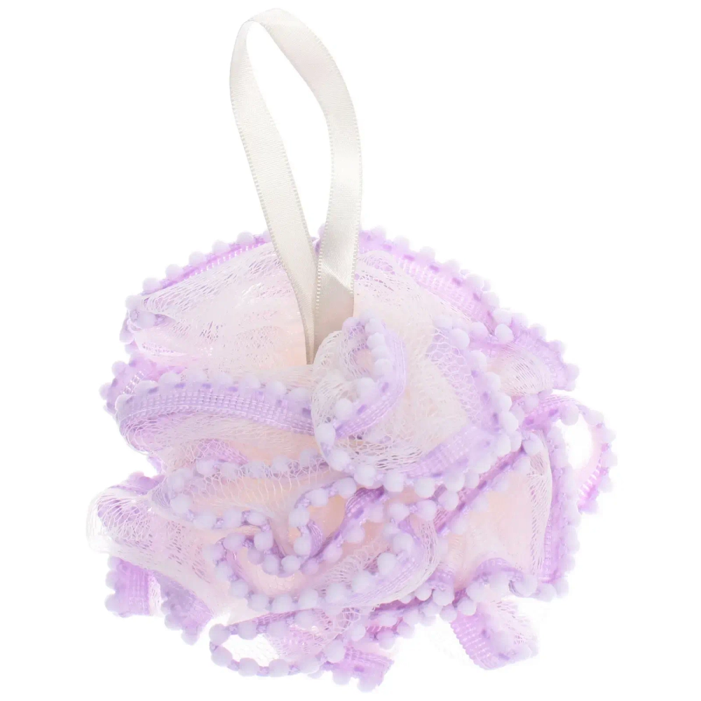 Мочалка нейлоновая «Premium - SEFORA», цвет сиреневый, d-11см, 50гр, (ZIP пакет)