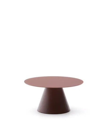 Журнальный столик Wilshire из стекла и стали терракотовый Ø80cm