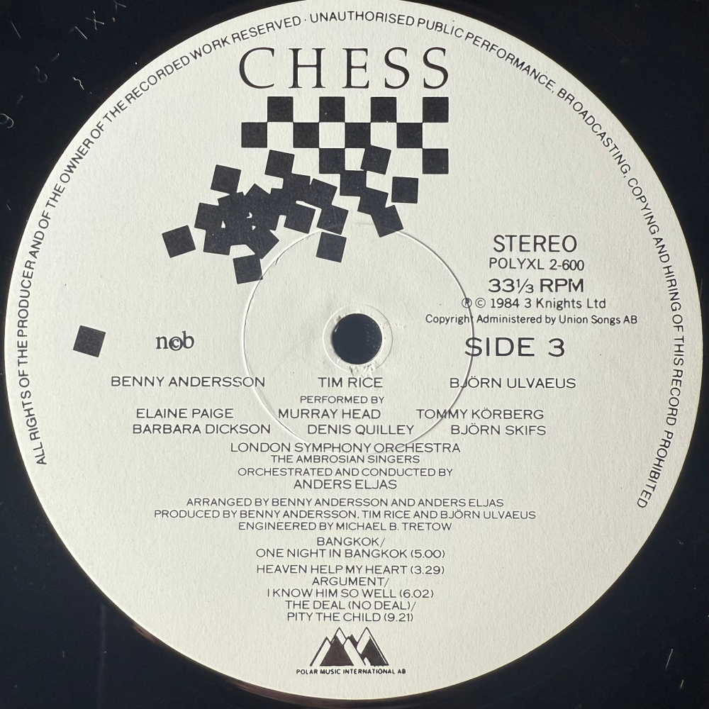 Мюзикл Шахматы 2LP (Скандинавия 1984г.)