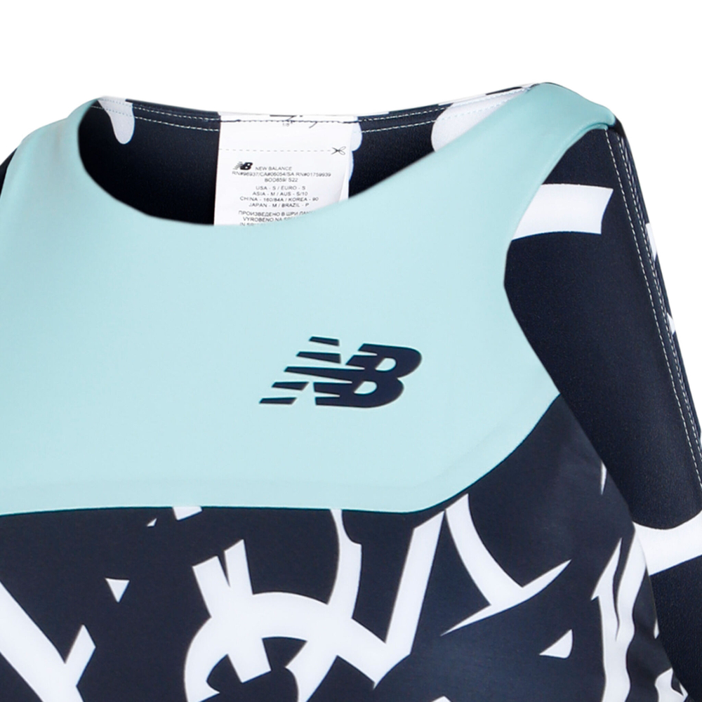 Женская теннисная майка New Balance Printed Tournament Keyhole Tank Top Women - Lilac, Multicoloured