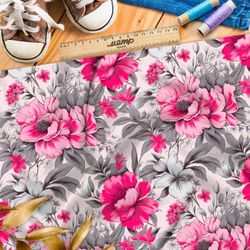 Ткань премиум атлас яркие цветочные эффекты