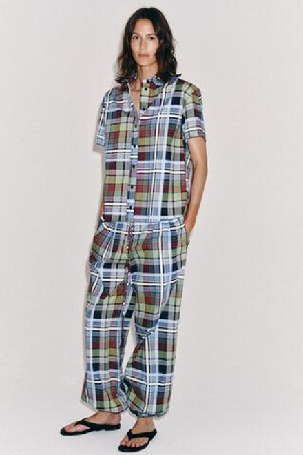 ZARA БРЮКИ-БАГГИ В КЛЕТКУ — ZW COLLECTION, РАЗНОЦВЕТНЫЙ