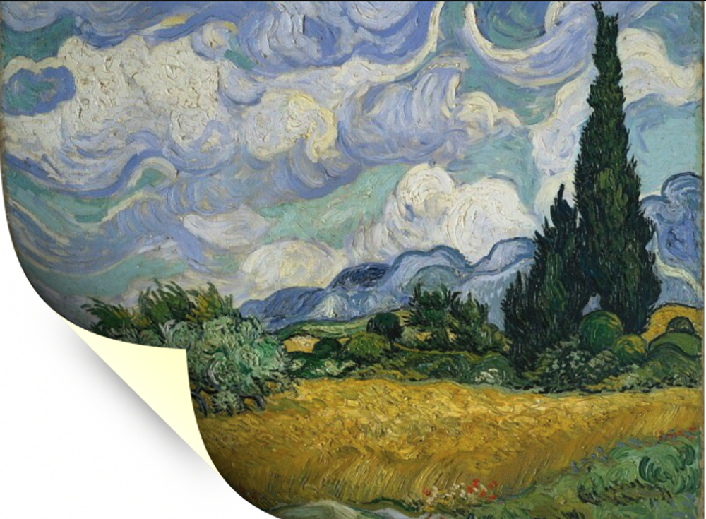 "Пшеничное поле с кипарисами", Ван Гог, Винсент, картина (репродукция), Настене.рф