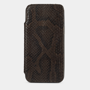 Чехол Benoit для iPhone 13 Pro из кожи питона, темно-коричневого цвета