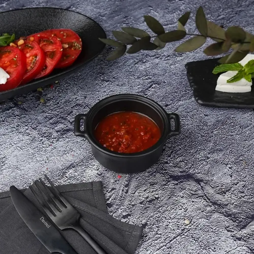 Соусник 125 мл 10,7*8,5 см h4 см овальный фарфор Smooth Black Raw Stellar P.L. Proff Cuisine [6]