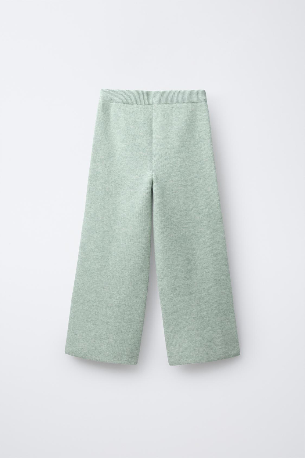 ZARA ТРИКОТАЖНЫЕ БРЮКИ WIDE LEG, СВЕТЛО-ЗЕЛЕНЫЙ