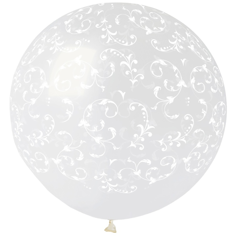 Шар латексный 45см Филигрань (Прозрачный)