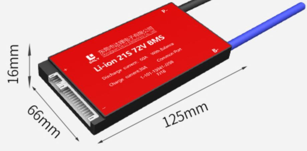 Плата контроля BMS Li-ion 21S 72V 60A