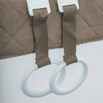 Манеж-кровать "Fortuna", лен, 2 уровня, москитка, 2 кольца, (Indigo) (бежевый)