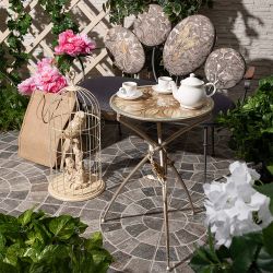 Столик декоративный Зарнички Санфлауэр Айвори Мраморное золото