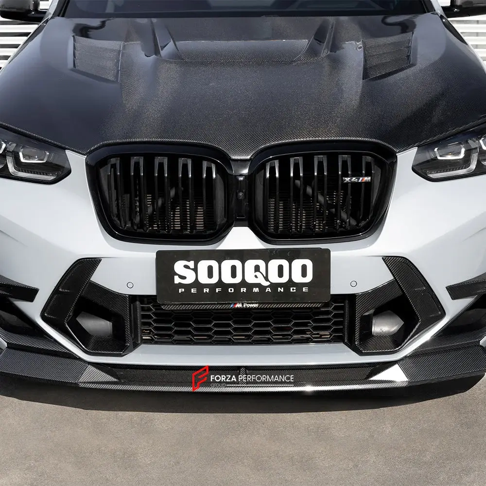 Карбоновая губа переднего бампера для BMW X3M F97 Рестайлинг / X4M F98 Рестайлинг 2022+ БМВ