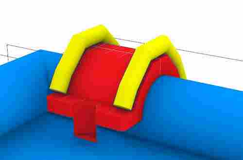 Надувная мини-лестница для бассейна из ПВХ, красный, 3,3*1,7*2,1 м