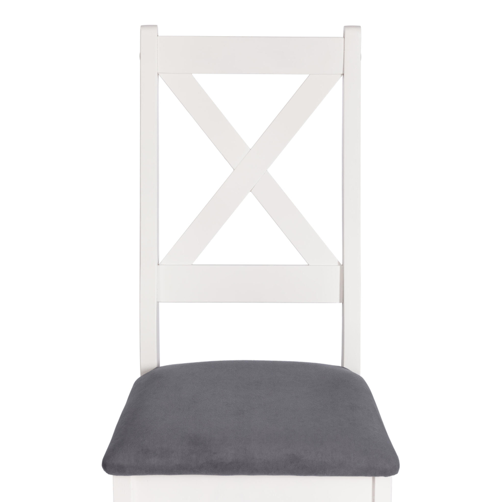 Стул CROSSMAN NEW, Многослойный березовый шпон, 41х40х100 см, white/велюр темно-серый