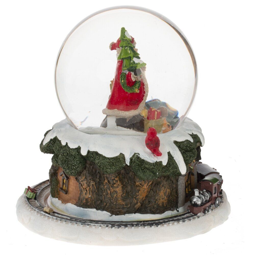 GAEM Фигурка декор в стекл шаре "Санта" (муз с ключ, движ), D 10 см, L15 W15 H15 см