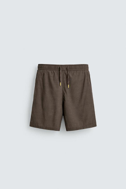 ZARA ПЛАВКИ ИЗ ТЕХНИЧЕСКОЙ ТКАНИ С ЭФФЕКТОМ ПОТЕРТОСТИ, КОРИЧНЕВЫЙ