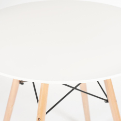 Стол CINDY NEXT (mod. 70-80 MDF) металл/мдф/бук, белый/натуральный, D80х75см