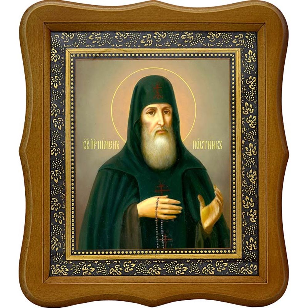Пимен Печерский, постник, преподобный игумен. Икона на холсте.