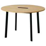 Стол для переговоров круглый - MITTZON IKEA /ИКЕА МИТТЗОН , 120х75 см, коричневый/черный