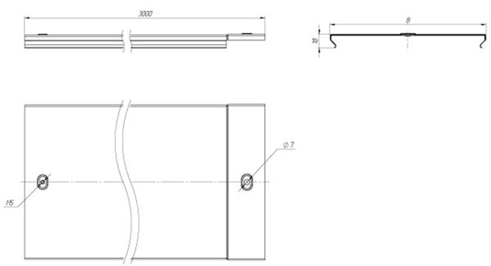 Крышка на лоток осн.600x3000-0,7 мм EKF (6.00 шт.)