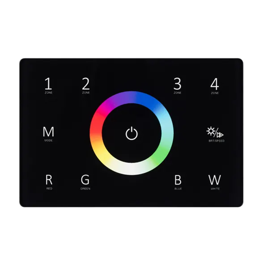Панель Sens SMART-P85-RGBW Black (230V, 4 зоны, 2.4G) (Arlight, IP20 Пластик, 5 лет) 028405