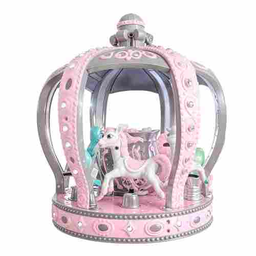 Детская электрическая карусель «Корона Принцессы» розовая, 8 мест