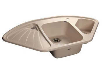 GRANFEST Мойка мрамор CORNER  GF-C--1040E угловая 1040*570мм  белый  арт.GF-