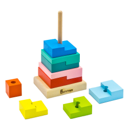 Пирамидка "Ступеньки" 10 деталей, развивающая игрушка для детей, обучающая игра из дерева