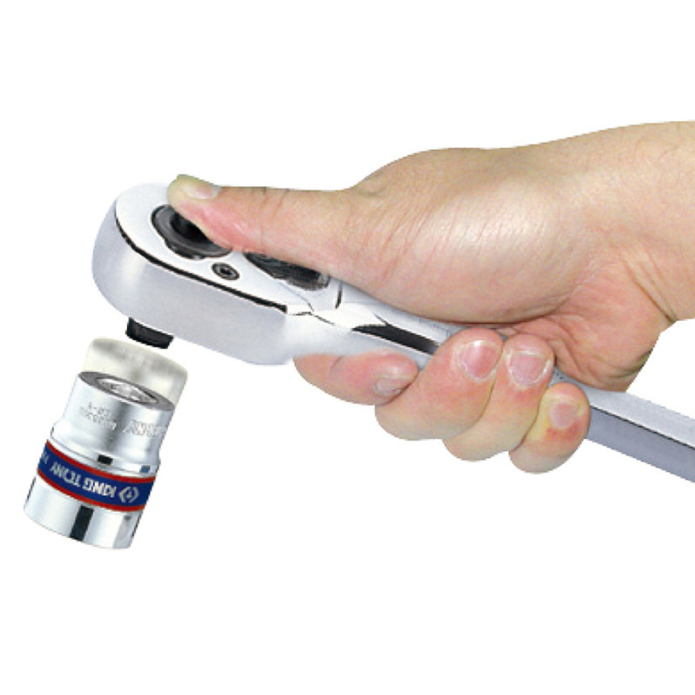 KING TONY (2771-55G) Трещотка 1/4", 130 мм, 24 зубца, флажковая с кнопкой