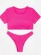Купальник женский раздельный MINAKU с топом цвет розовый, размер 44
