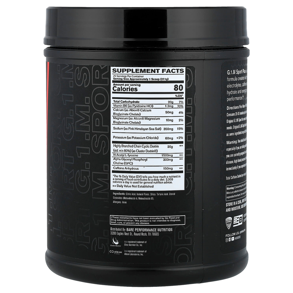 BPN, G.1.M Sport+, со вкусом лимона и лайма, 678 г (1 фунт 7,8 унции)
