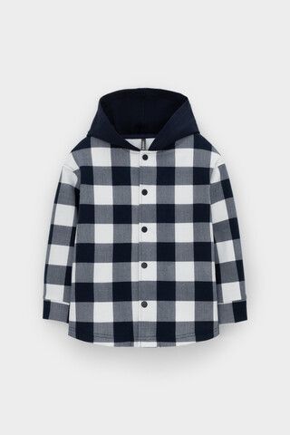 рубашка  для мальчика  КР 302681/индиго,клетка виши к534