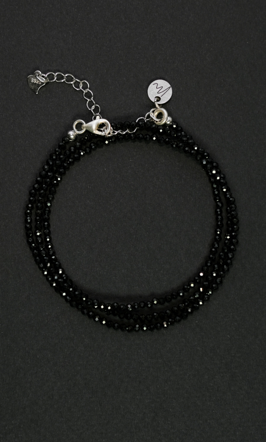 Цепочка "Memo about Target" из черной шпинели 47-54 см