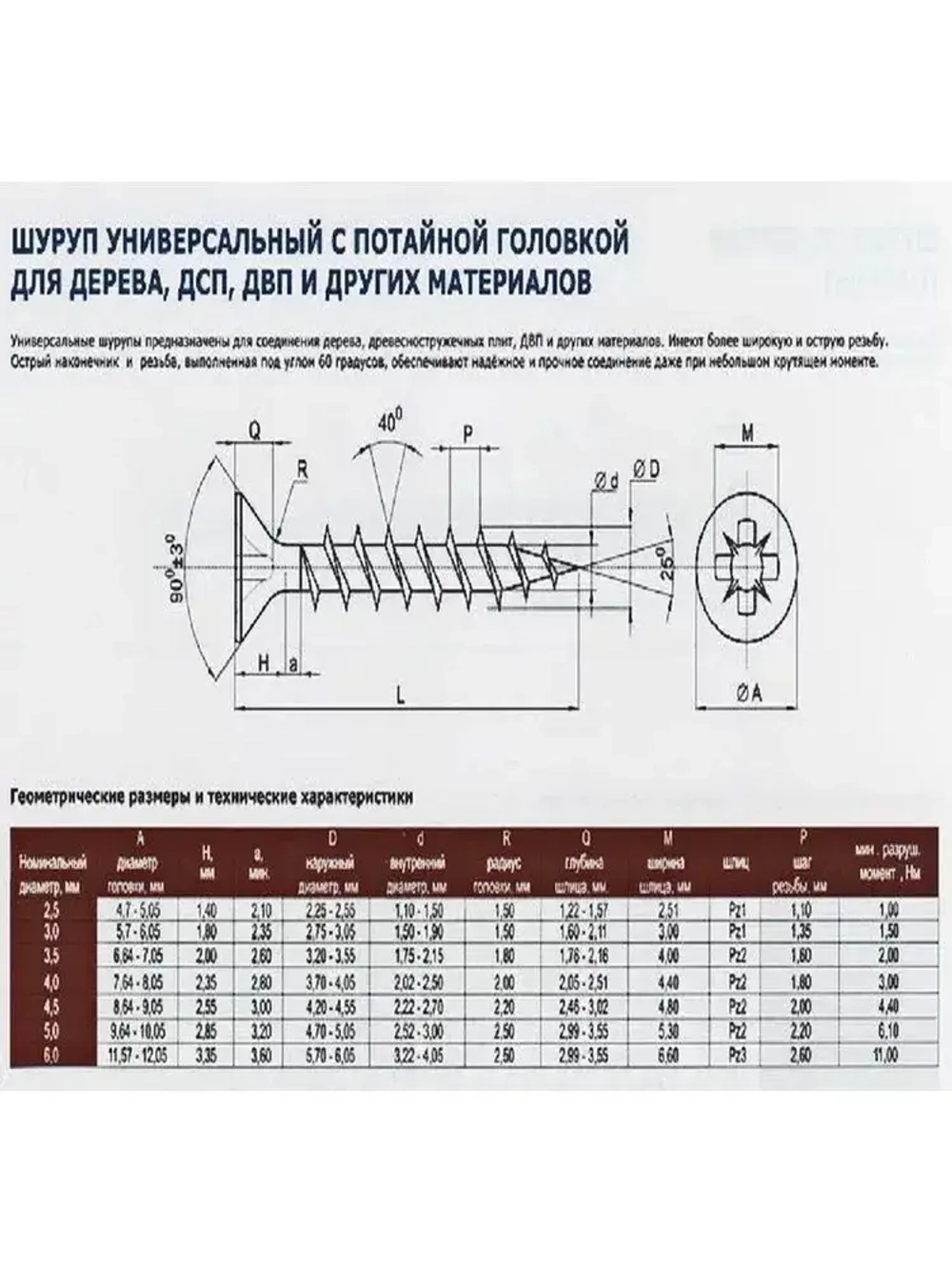 Саморезы по дереву, 4,2мм*65мм, черный, 1кг, 226 штук