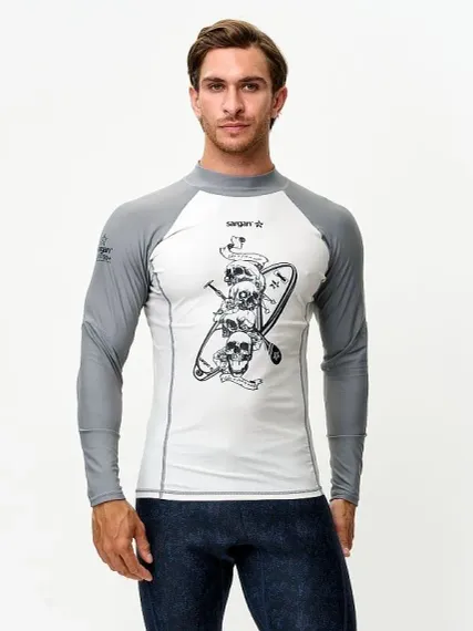 Футболка рашгард лонгслив Sargan Скелетон-Сап UPF 50+ серый