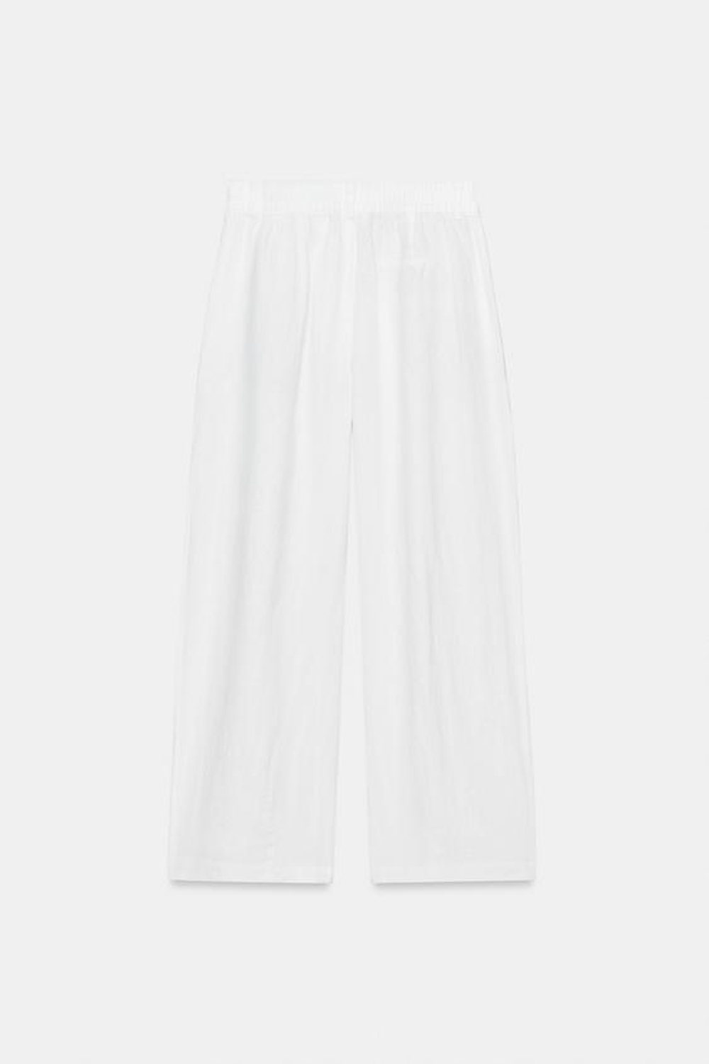 ZARA БРЮКИ ИЗ ЛЬНА СО СКЛАДКАМИ — ZW COLLECTION, БЕЛЫЙ