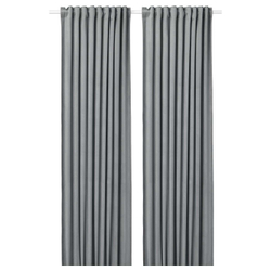 IKEA SANDSVINGEL  (ИКЕА САНДСВИНГЕЛ)  -  Штора, 2 шт, на ленте/серая, 135x300 см