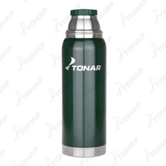 Термос (HS.TM-056-G) 750ML с ситечком зеленый (2 крышки-кружки) TONAR