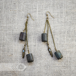 Серьги ПЕРО СИНЕЙ ПТИЦЫ цепочные