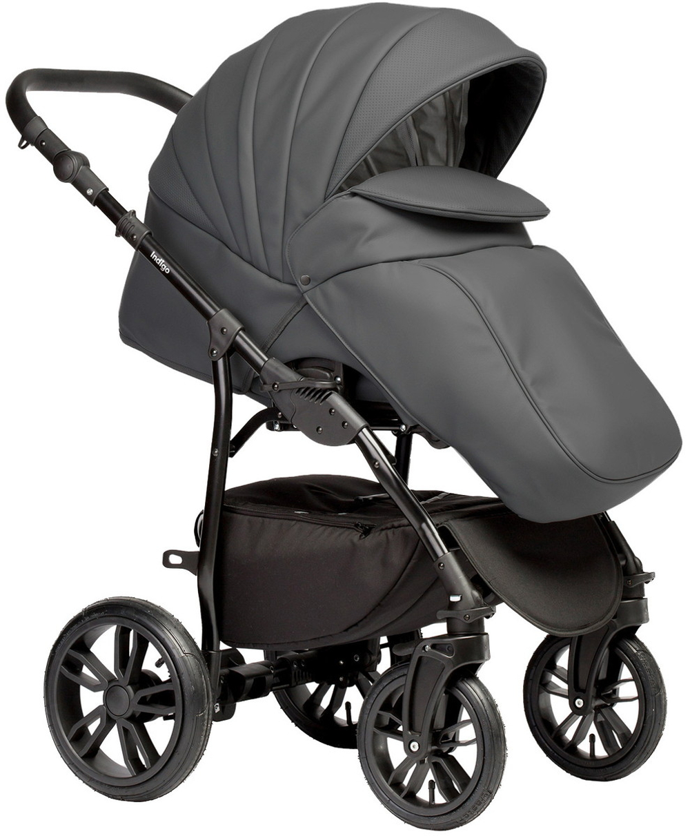 Детская коляска Indigo Indigo Special New 3 в 1 с автокреслом Avionaut Cosmo Beige Is09 т.серая кожа