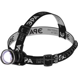 Фонарь налобный светодиодный ЭРА GA-806 аккумуляторный мощный 3 режима черный c регулируемая фокусировка луча | Налобные фонари