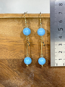 Серьги подвески голубой кварц