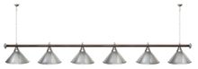 Лампа STARTBILLIARDS 6 пл. (плафоны синие,штанга коричневая,фурнитура золото)